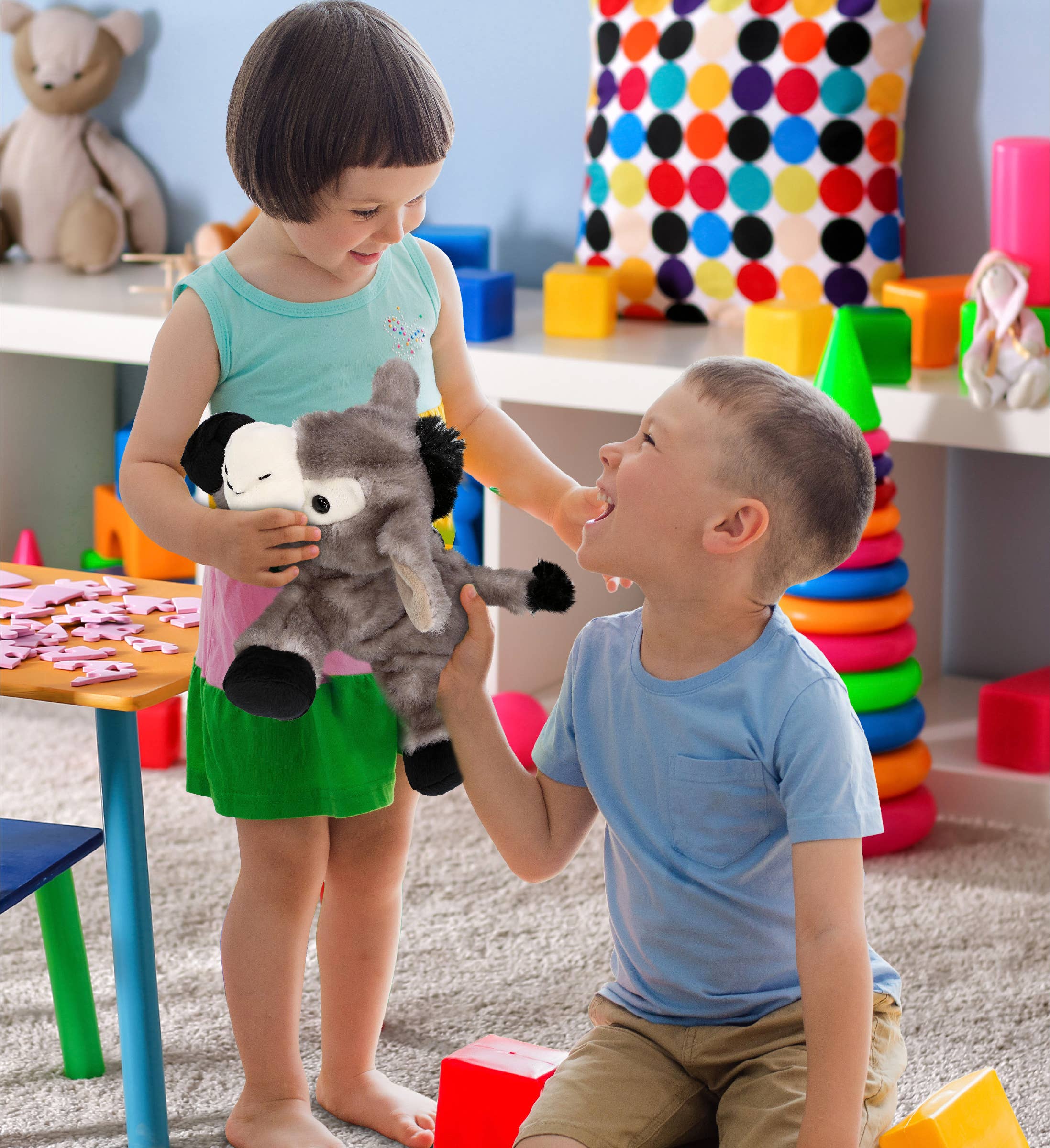 Cota Global – wholesale Stuffed/plush toy – Kids & baby – Super Soft Plush - Lying Grey Donkey5