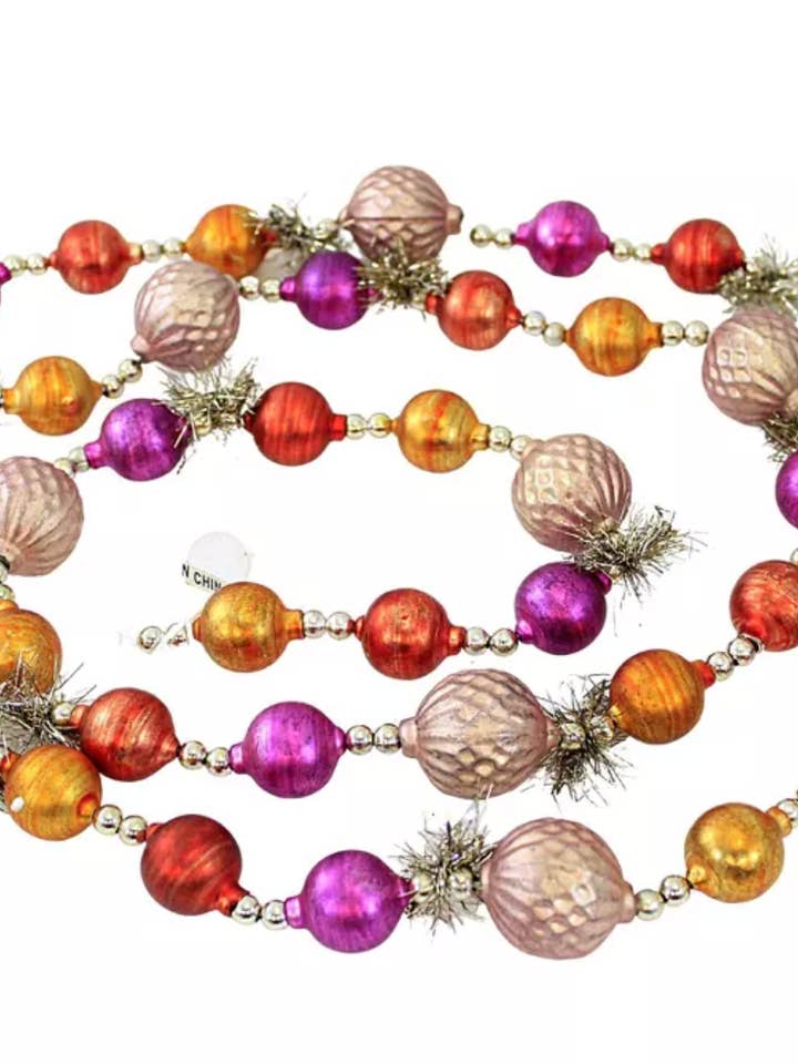 Ghirlanda decorata in stile vintage con perline in vetro, 84" per la vendita all'ingrosso da parte di Elan Bazaar