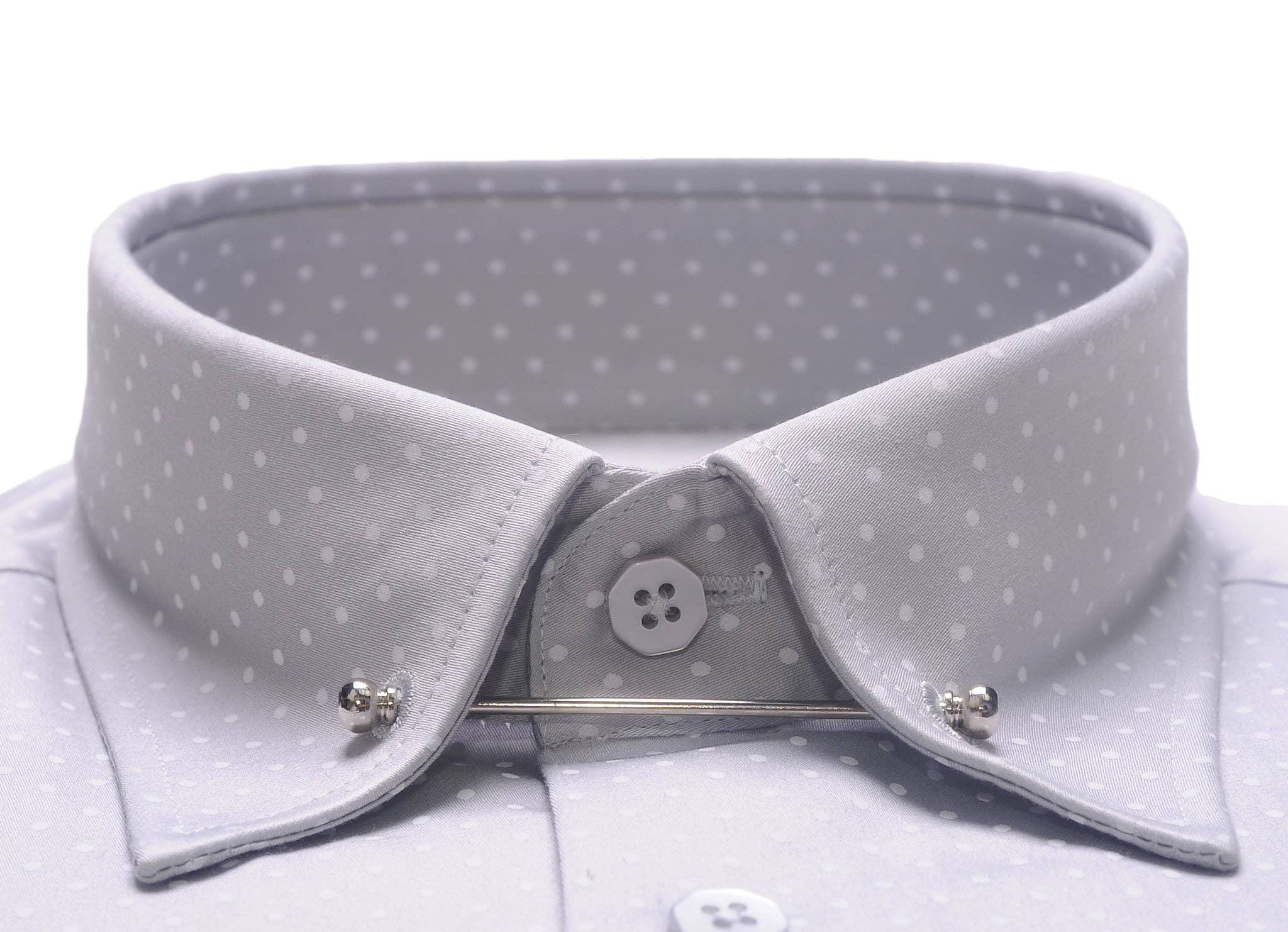 Virgoan Wish LLC - Wholesale Button Down Shirt - Men's - Da Vinci Blue Collar | Pin Collar Polkadot shirt6