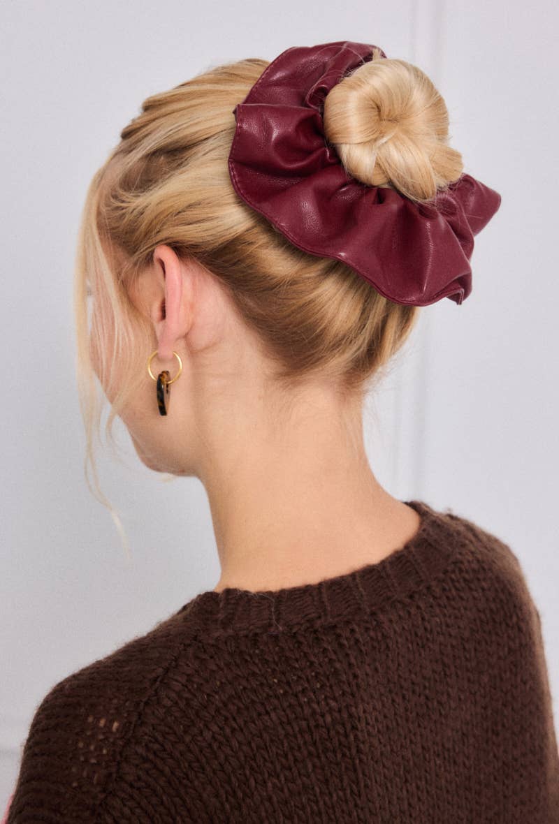 BYREN | ÉLINE L'ATELIER - Wholesale Hair Accessories Set - Women's - Faux Leather Elastic Scrunchies FQ845