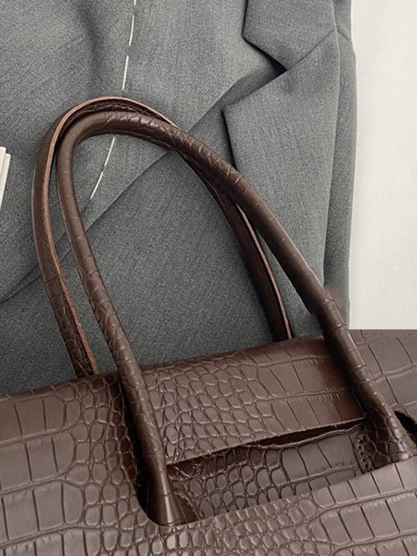 Sheer Trend - Wholesale Draagtas - Dames - Effen kleur handtassen met gesplitste naden en draagtas2