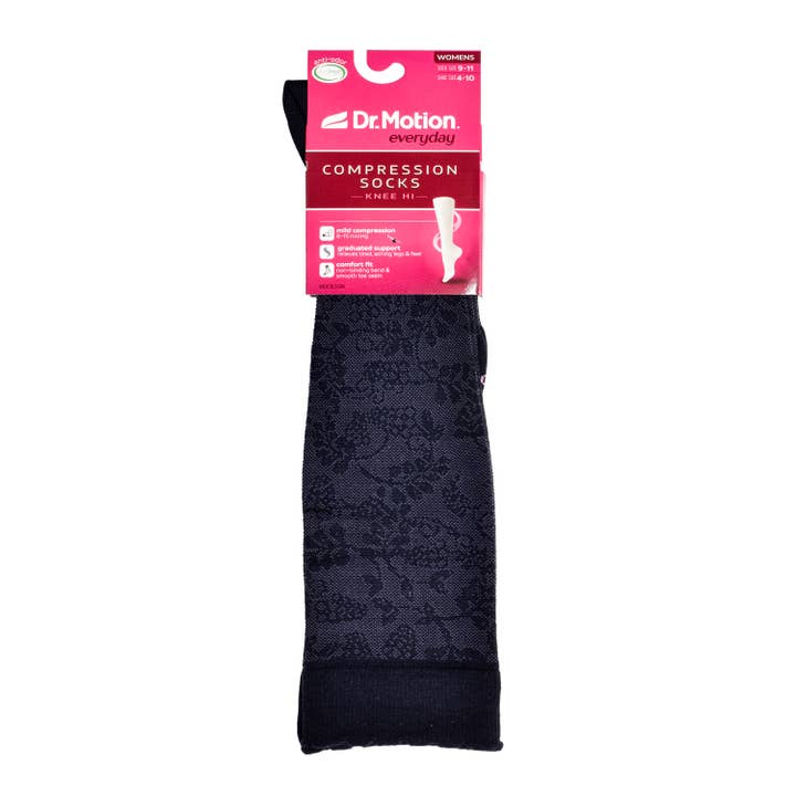 Black Grape Vine Texture | Knee-High Compression Socks For Women for wholesale on Faire