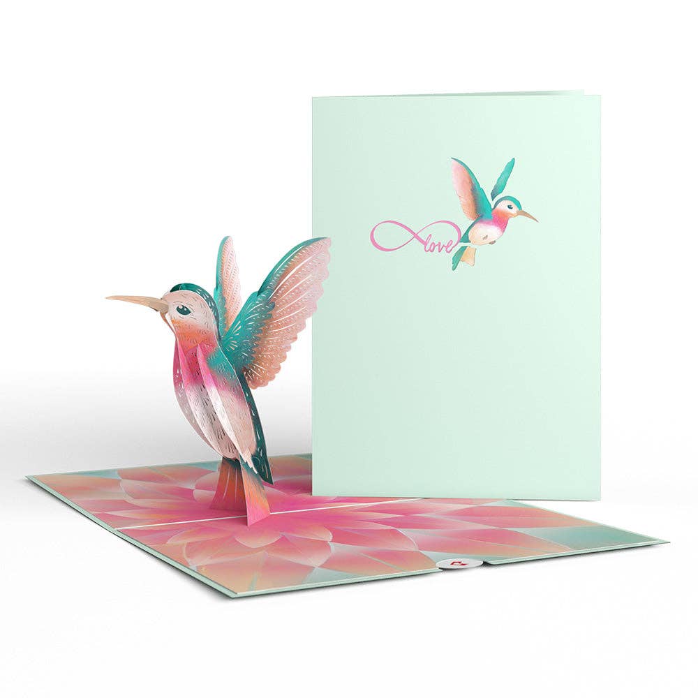 Lovepop Cards - Wholesale Love Card - Lovely Hummingbird Pop-Up Cards 5x7", 3D Card, Handmade2