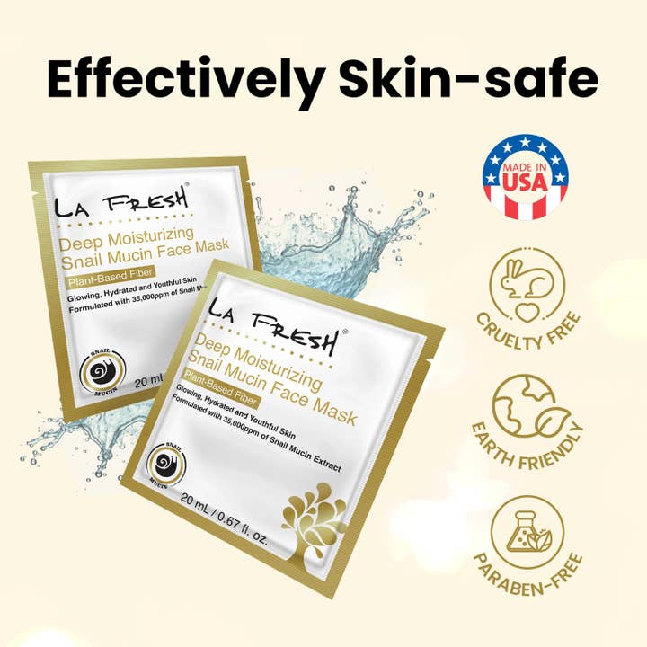 LA Fresh - Wholesale Face & Body Wipes - LA Fresh Snail Mucin Deep Moisturizing Face Mask7