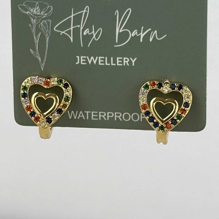 Aros Abrazadores de Doble Corazón Multicolor Resistentes al Deslustre para venta al por mayor de Flax Barn