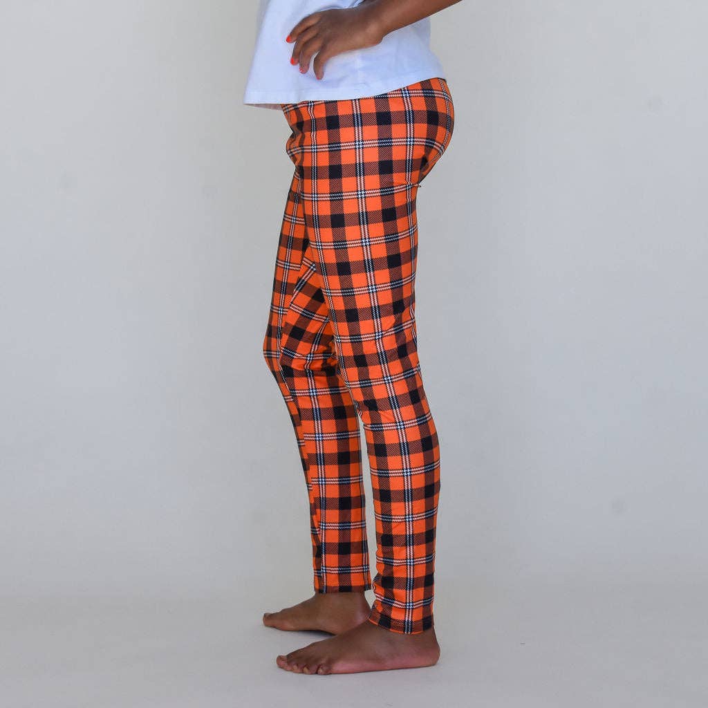 JustForLittles – wholesale Fashion leggings – kids – Orange & Black Leggings3
