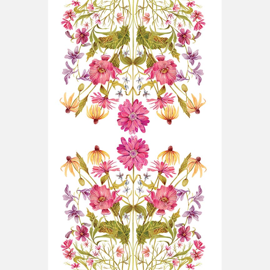 Sarah Rose - Vente Torchons - Torchon de cuisine en lin biologique à motifs de fleurs sauvages peintes à la main2