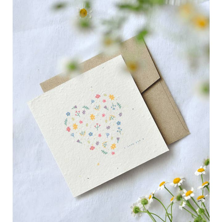 Nurturing Nature Cards - Wholesale Valentine's Day card - Floral Heart Plantable Greeting Card