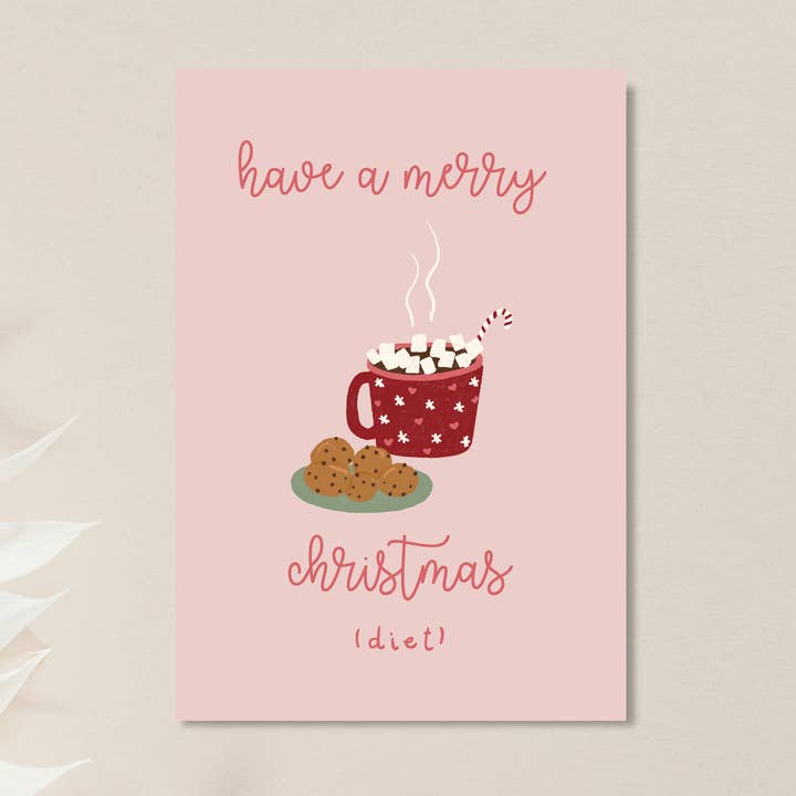 Have a Merry Christmas (diet) witty, cute greeting card for wholesale by Studio Saba