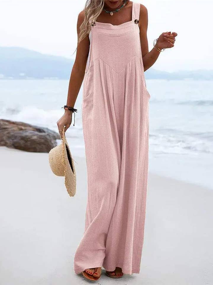 Flarix - Wholesale Jumpsuit - Women's - pastel pocket decor wide leg suspender jumpsuit5