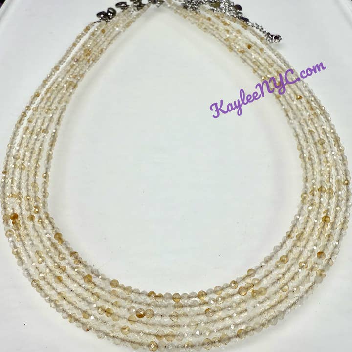 2mm Natural Citrine Necklaces Crystal for wholesale by KayleeNYC