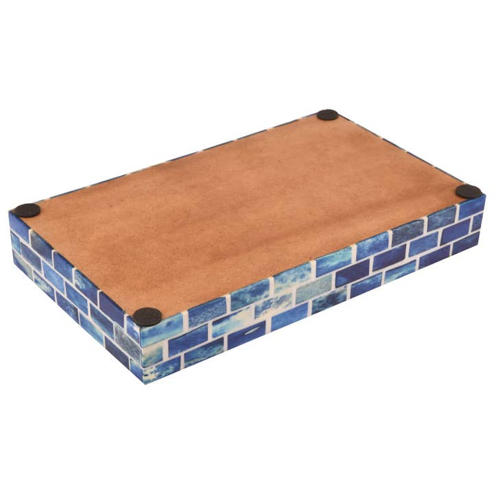 Blu & Bianco Vassoio Vanity - Collezione Parlour Bond Blu 10x6 pollici in vendita all'ingrosso su Faire3