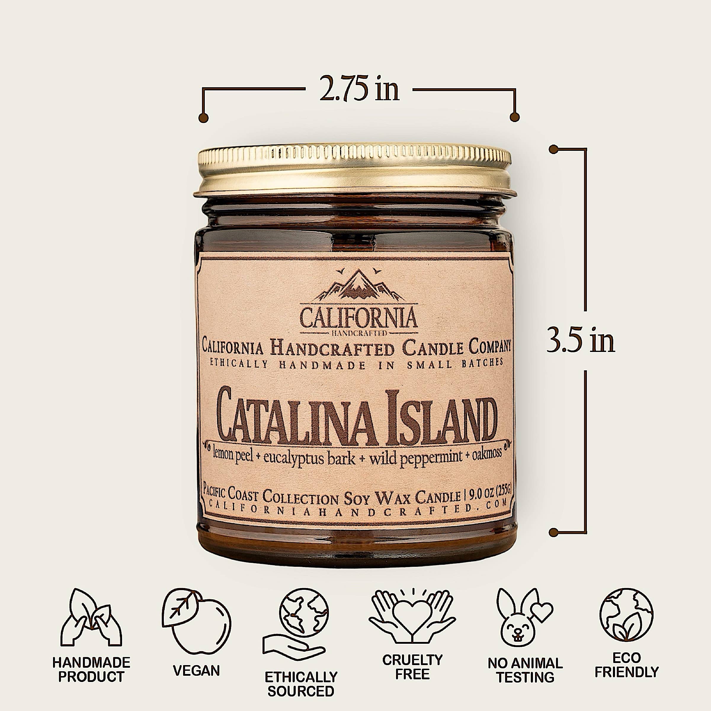 California Handcrafted - Vendita all'ingrosso Candele da viaggio - Candela in barattolo al cocco e albicocca dell'Isola di Catalina2