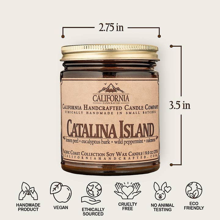 California Handcrafted - Vendita all'ingrosso Candele da viaggio - Candela in barattolo al cocco e albicocca dell'Isola di Catalina2