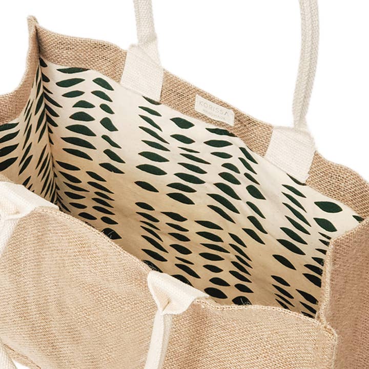 KORISSA - Wholesale Tote Bag - Women's - Handmade Burlap Jute • Canvas Tote •Shopping Bag with Pompom