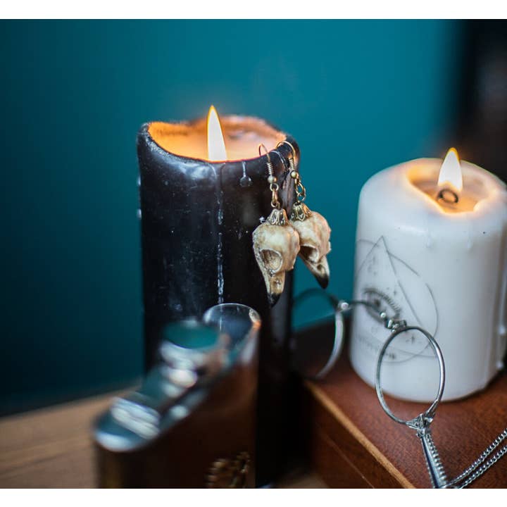 Costurero Real - Vendita all'ingrosso Orecchini pendenti - Orecchini teschio corvo gioielli gotico stregoneria Halloween