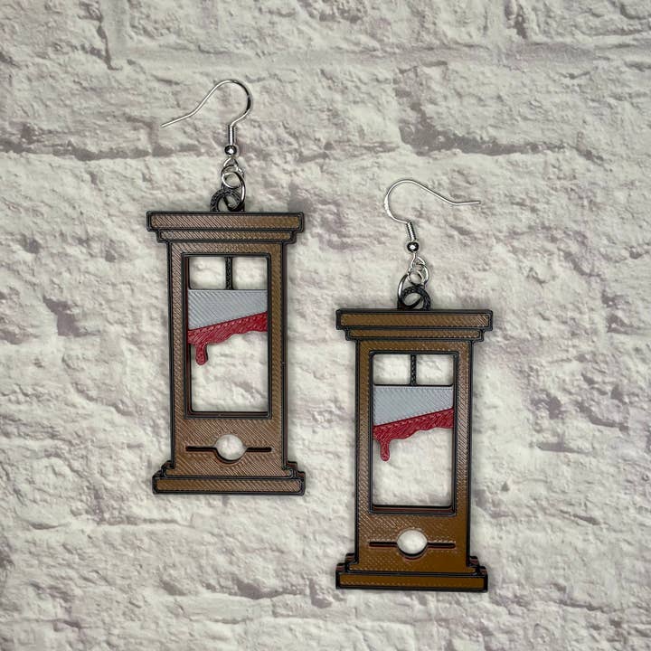 Cryptid Craft Studio - Wholesale Dangle Earrings - Guillotine Statement Earrings 3D Printed