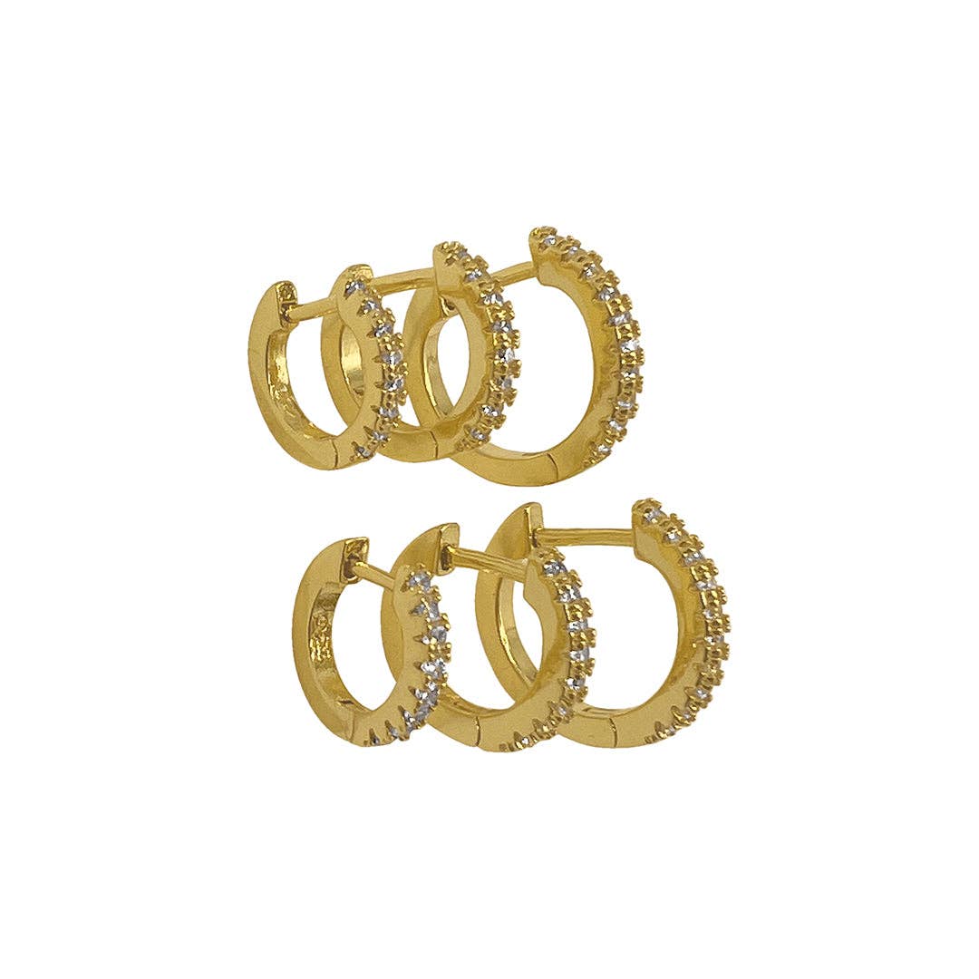 Adornia - Wholesale Huggie Earrings - Huggie Hoop Earring Pack gold0