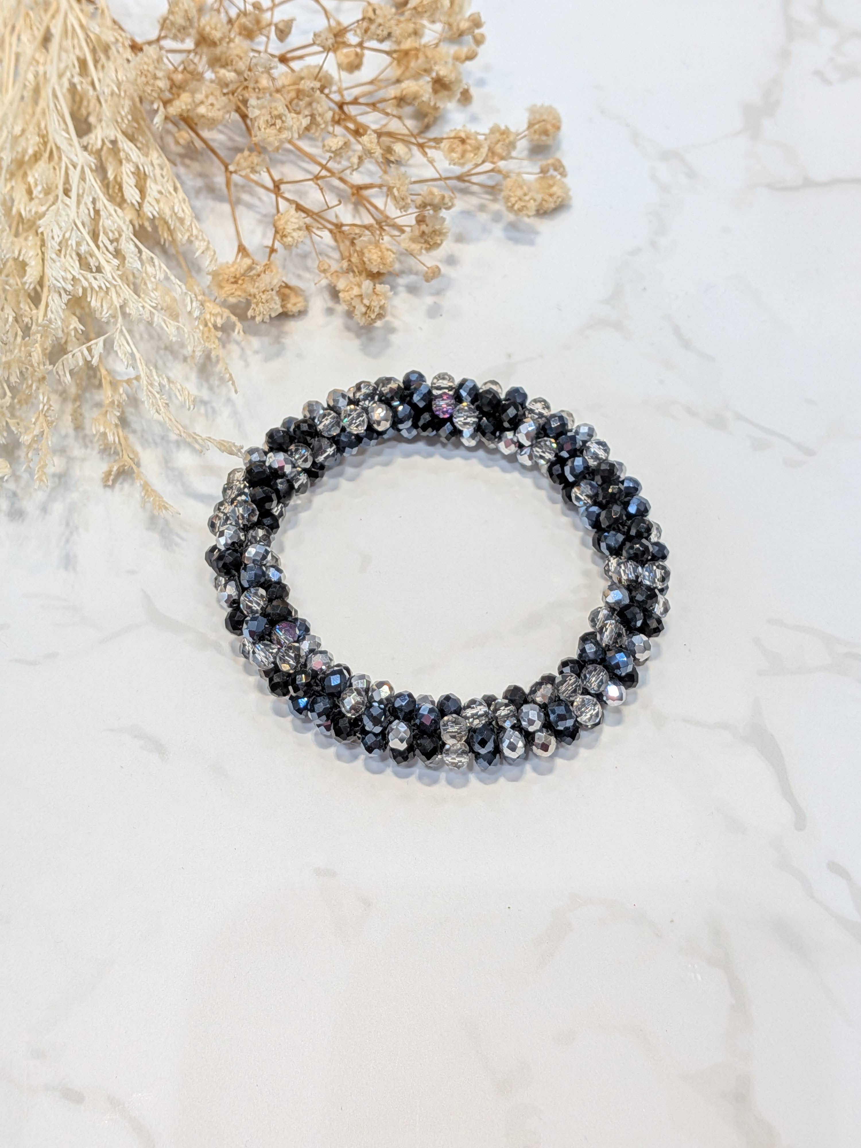 LOLO & YAYA - Wholesale Link & Chain Bracelet - Black-tone crystal effect bracelet15