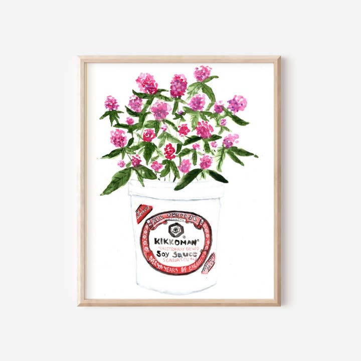 "Resilience" | Asian Florals Soy Sauce Art Print for wholesale by Menmin Made