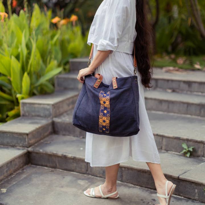 Darzah - Wholesale Tote Bag - Women's - Walid Unisex Bag - Navy1