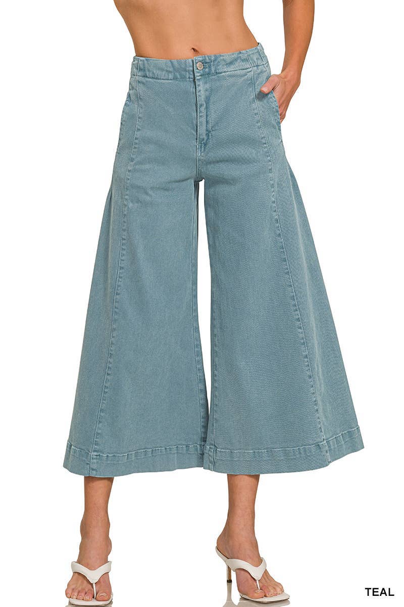 Vanilla Monkey - Wholesale Pants - Women's - High Rise Cropped Gaucho Denim3