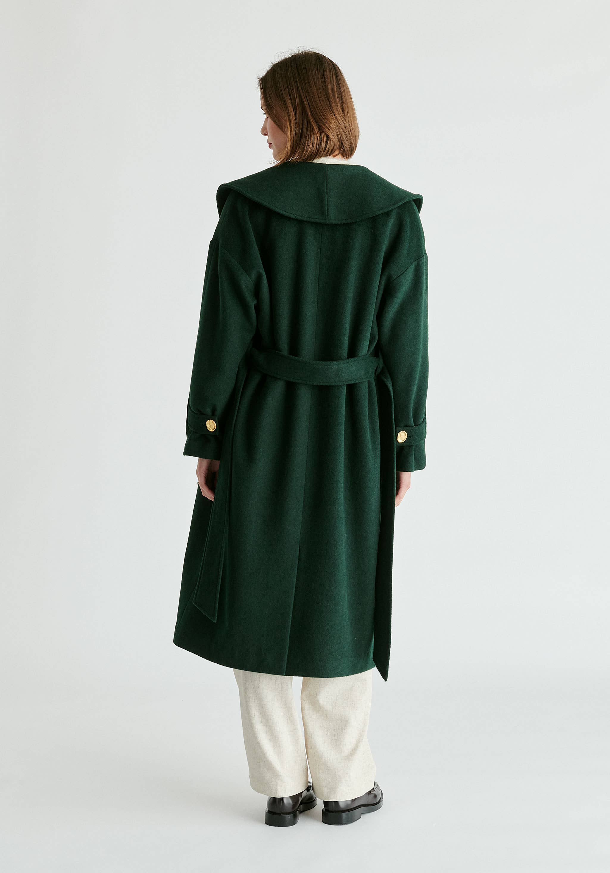 Paisie - Wholesale Coat - Women's - Shawl Collar Wool Coat with Belt16