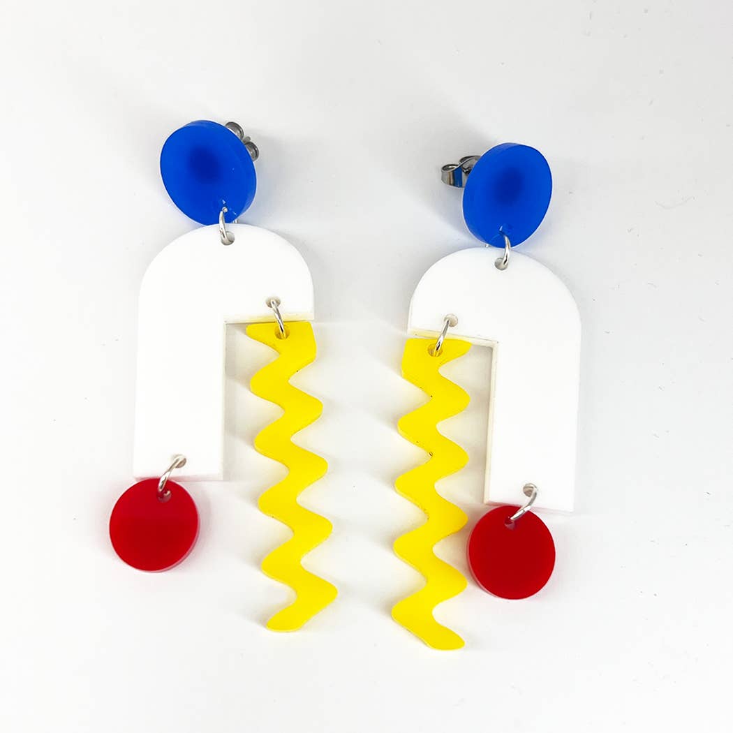 Audacious Studio - Wholesale Dangle Earrings - Arch Mobile Earrings in Primary Colors
1