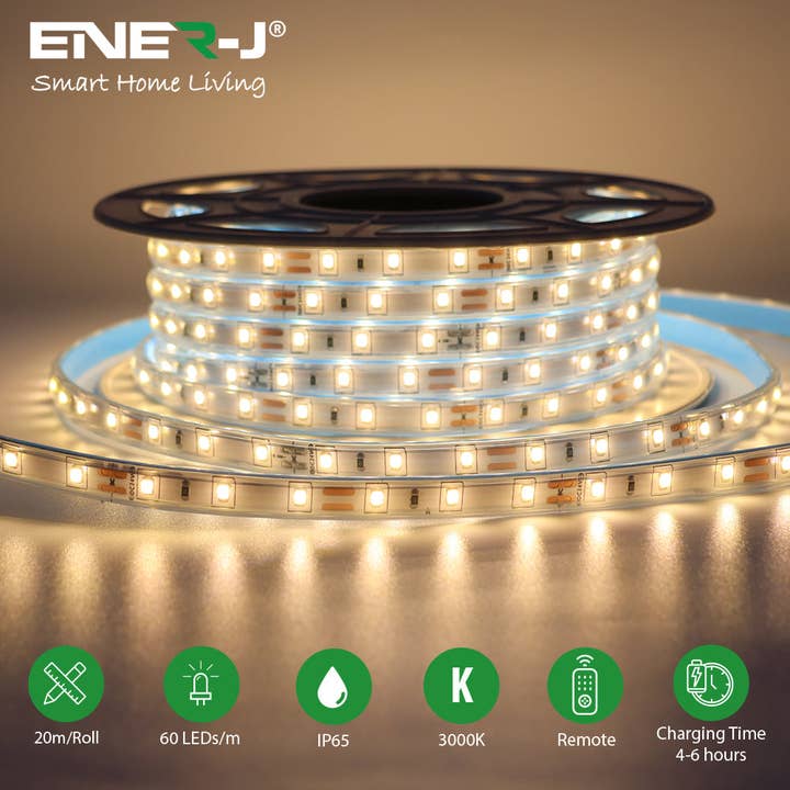ENER-J – wholesale String lights – Solar Powered LED Strips 20M with Remote, IP65, 6V 12W Panel1