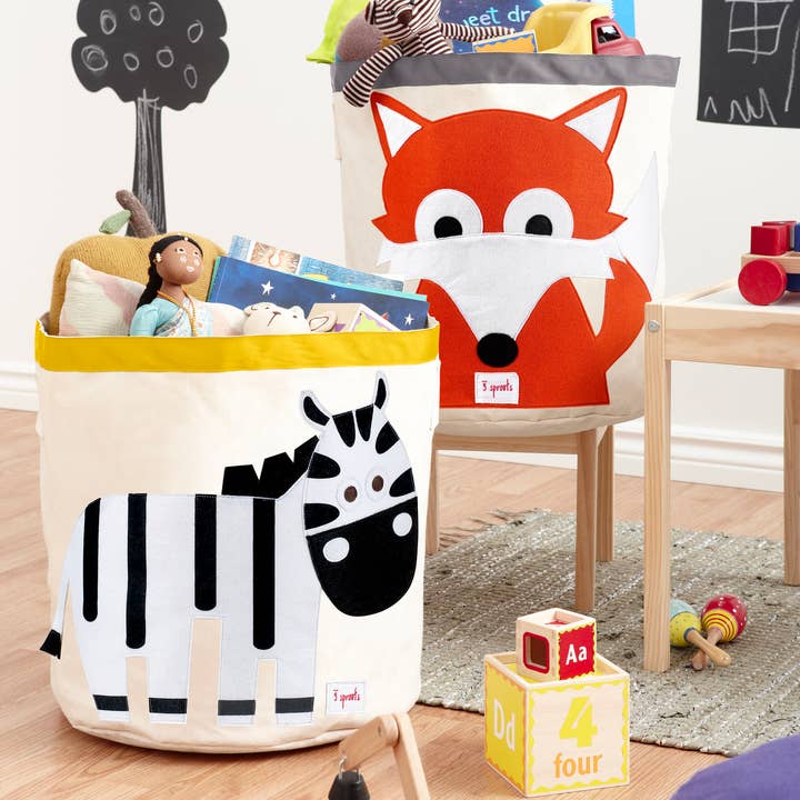 3 Sprouts - Wholesale Storage Bin - Kids & Baby - Zebra Storage Bin