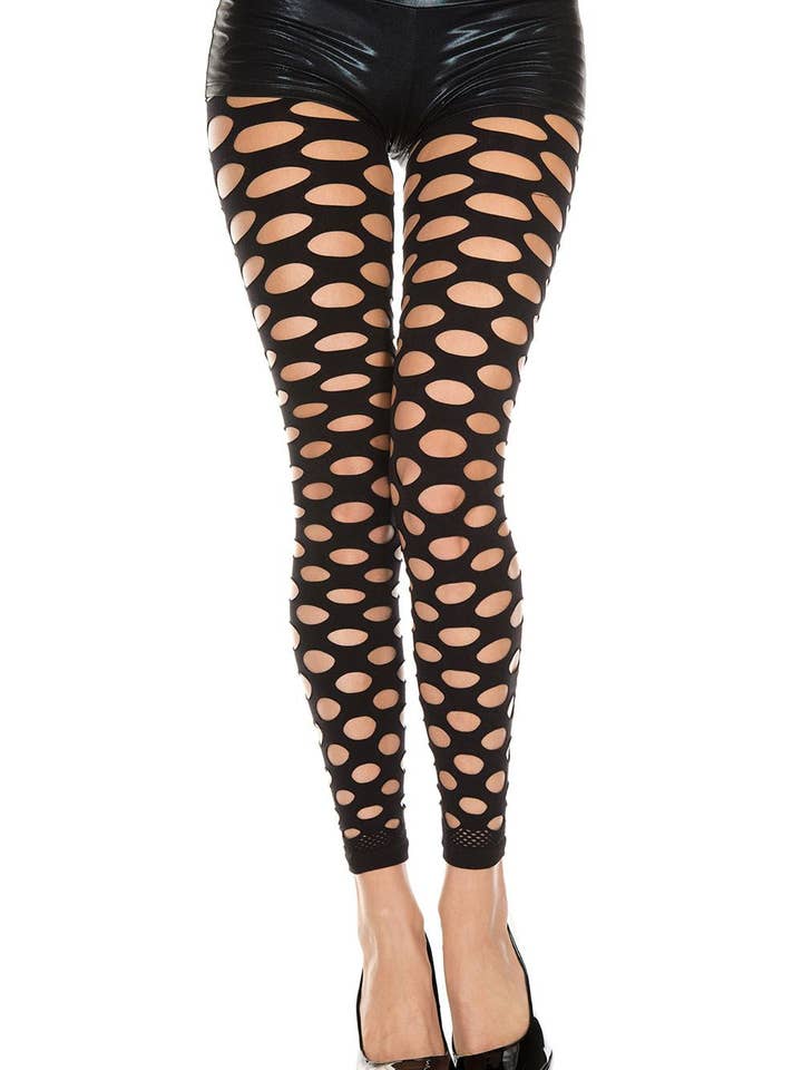 Music Legs, ondoorzichtige legging van elastaan met kuiltjes ML35158 voor wholesale door Lingerie Mart