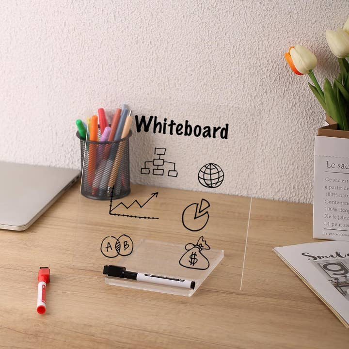 Mr. Pen - Wholesale Whiteboard/Dry-Erase Board - Mr. Pen 10" x 10" Clear Acrylic Board with Stand7
