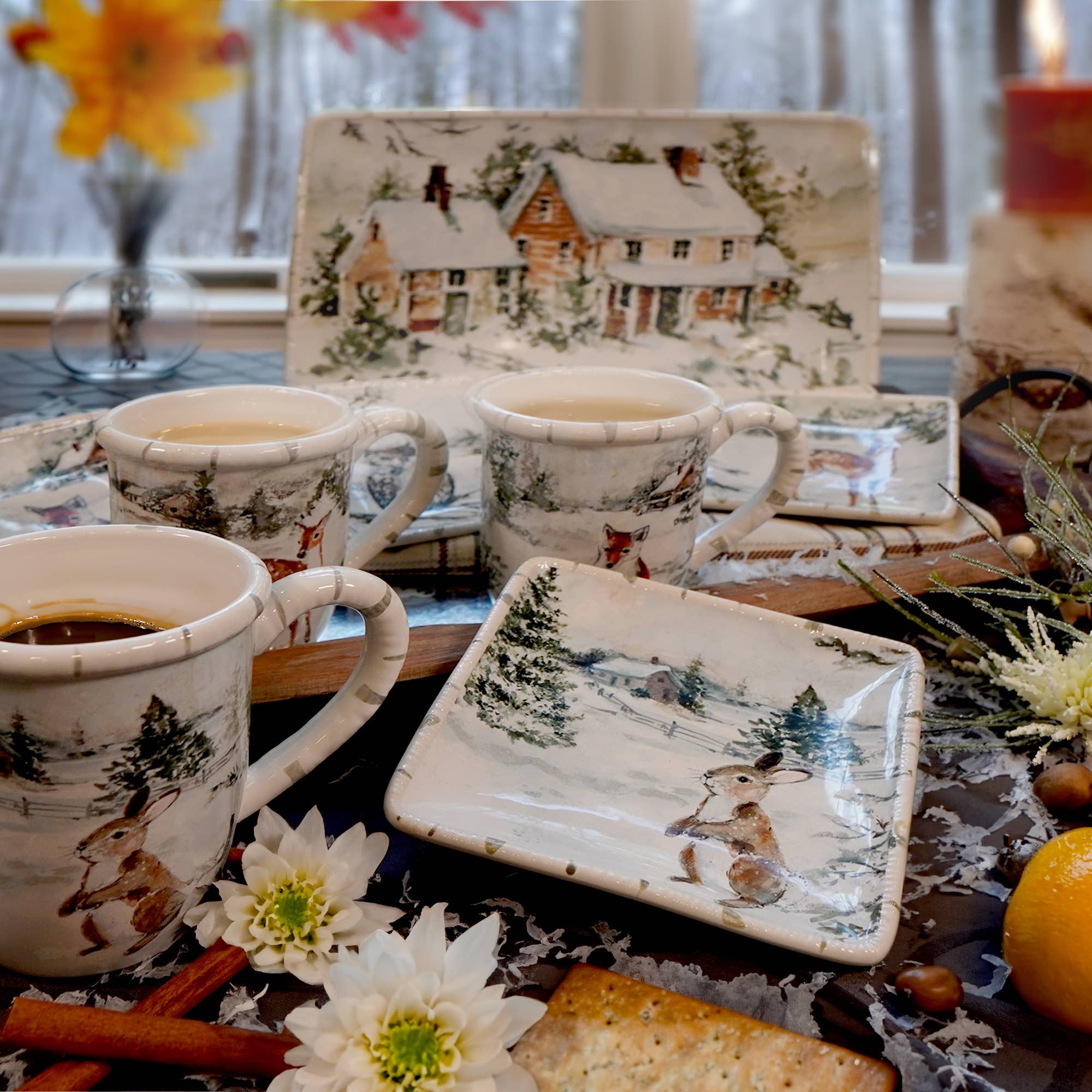 Certified International - Wholesale Dinner plate - Winter's Frost Christmas Canape Plate 6in asst.0