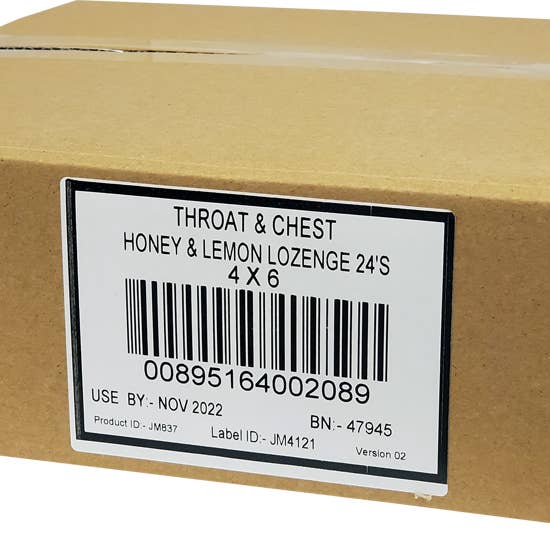 BT Remedies - Wholesale Lozenges/Cough Drops - Jakemans Throat & Chest Honey Lemon Lozenges Box - 24 Ct