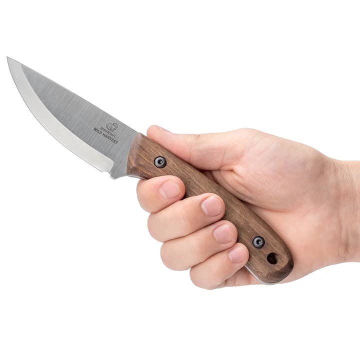 BeaverCraft - Wholesale Pocket Knife/Holder - BSH7 Wild Harvest – Carbon Steel Bushcraft Knife Walnut Handle With Leather Sheath2