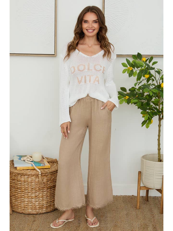 MILIO MILANO - Wholesale Pants - Women's - ITALIAN LINEN PANTS WITH RAW HEM (12282/154012/154102)16