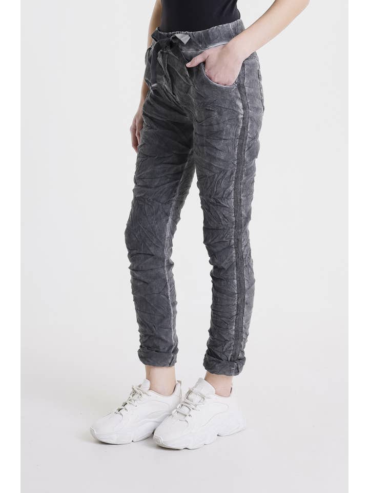 TINA Stephens Italy/Tees By Tina - Vente Pantalon – femme - Pantalon à bande tuxedo en suédine Kendyl (PL136U)10