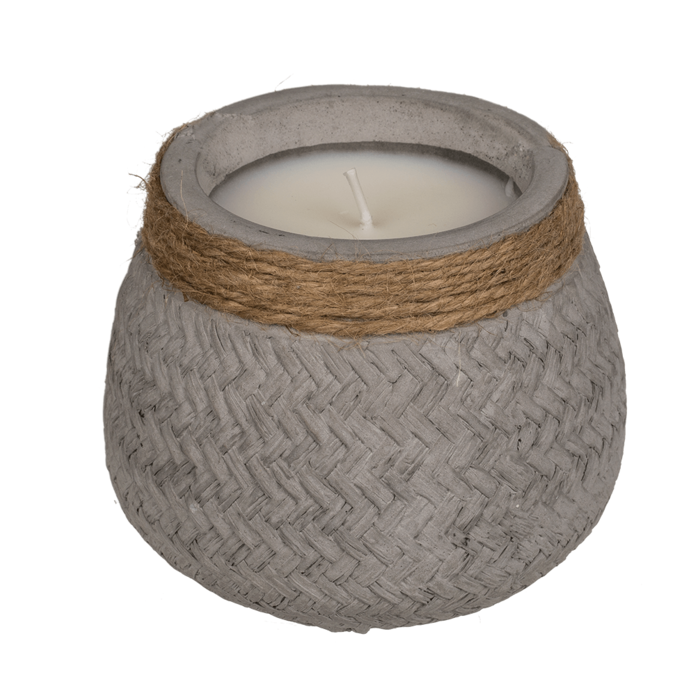 Out of the blue KG - Wholesale Jar/Filled Candle - Candle in cement pot with jute decoration,3
