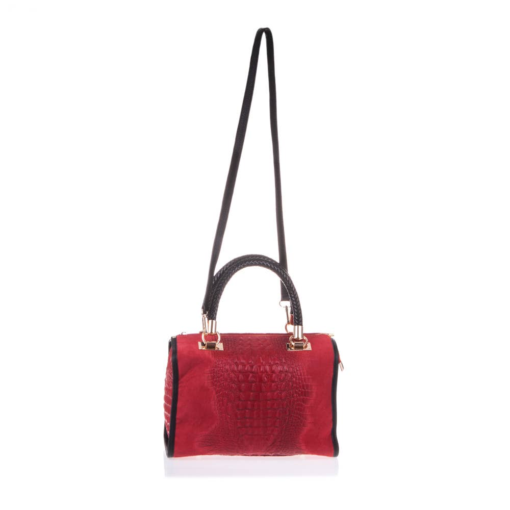 FIRENZE ARTEGIANI – Bolsa de ombro – Mulher por atacado – Sacola feminina Anacapri. Camurça de couro genuíno gravada1