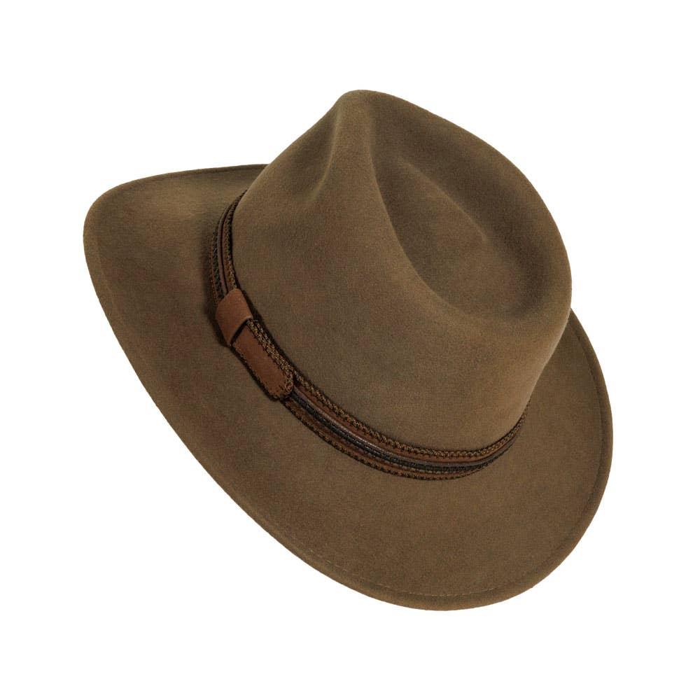American Hat Makers - Wholesale Cowboy Hat - Unisex - Crushable Wool Felt Outback Hat - Style Zion5
