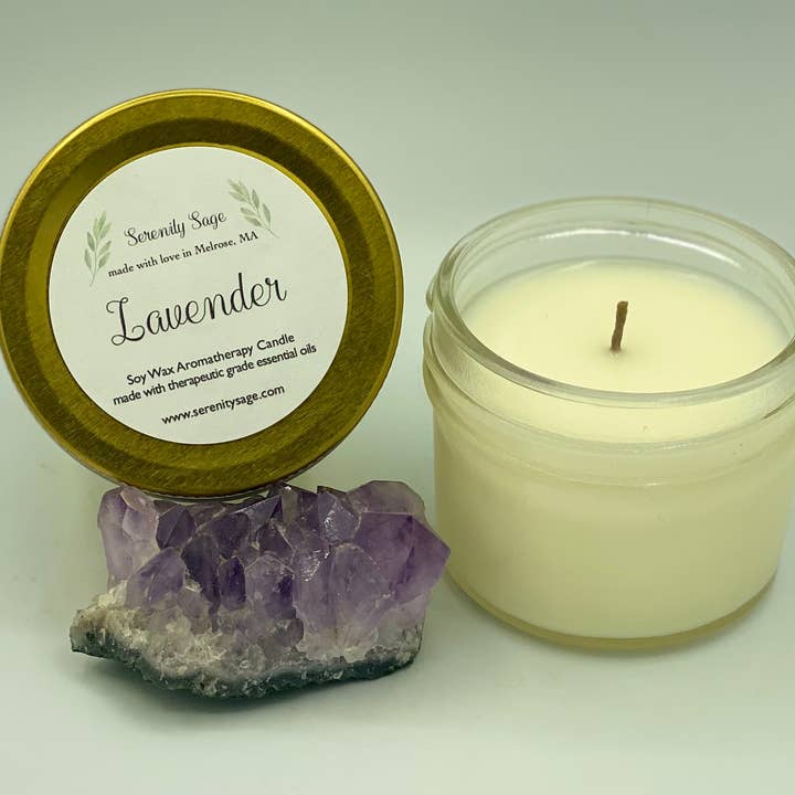 Lavender Aromatherapy Soy Candle for wholesale by Serenity Sage
