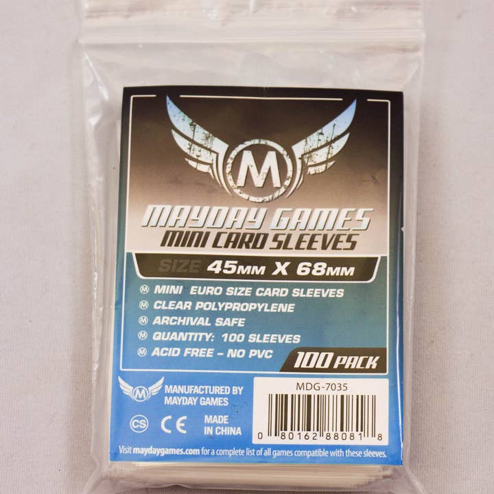 Mayday Games - Wholesale Card Game - Mini Euro Card Sleeve - Pack of 100 - 45 MM X 68 MM