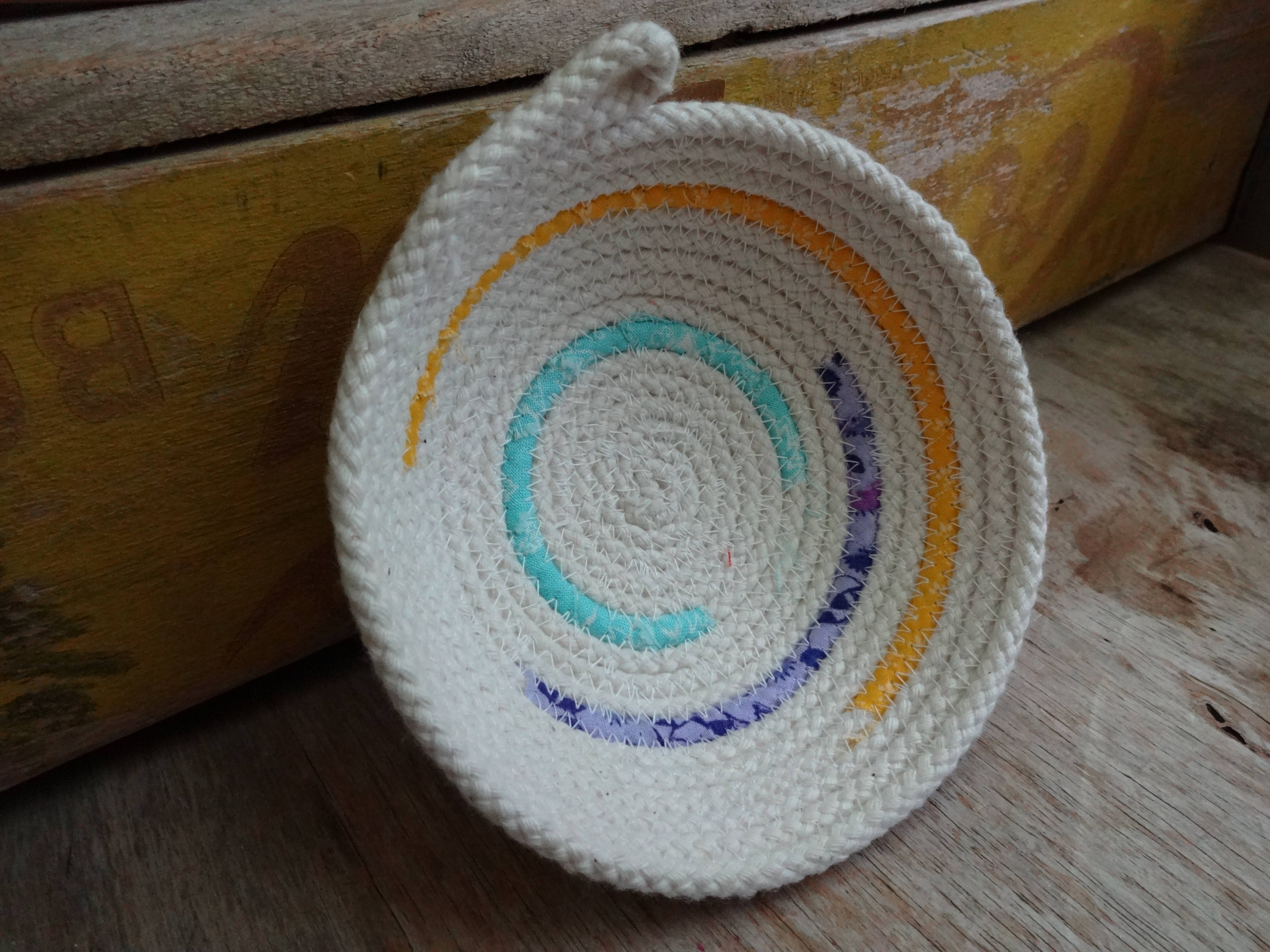 The Foxes Tail – wholesale Dekorativ tallrik/fat/skål – Tyg Wrapped Cotton Rope Bowl: Stor6