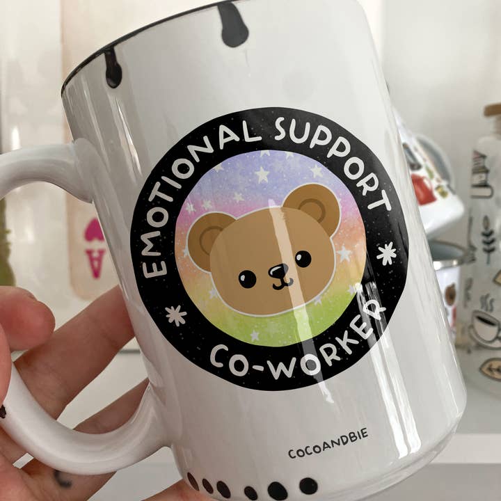 Emotional Support Co‑Worker Bear Mug for wholesale by coco+bie designs