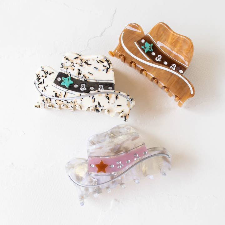 Eco Western Cowboy Hat Hair Claw Clip for wholesale by Tiepology