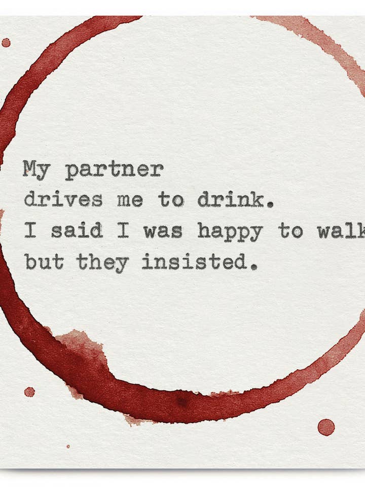 Cadeau Amusant - Mon Partenaire Me Rend Fou Dessous de Verre par Hayden Kays pour la vente par Brainbox Candy