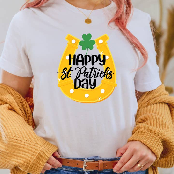 T-shirt con grafica Happy St Patricks Day per la vendita all'ingrosso da parte di Londas Trendy Tees