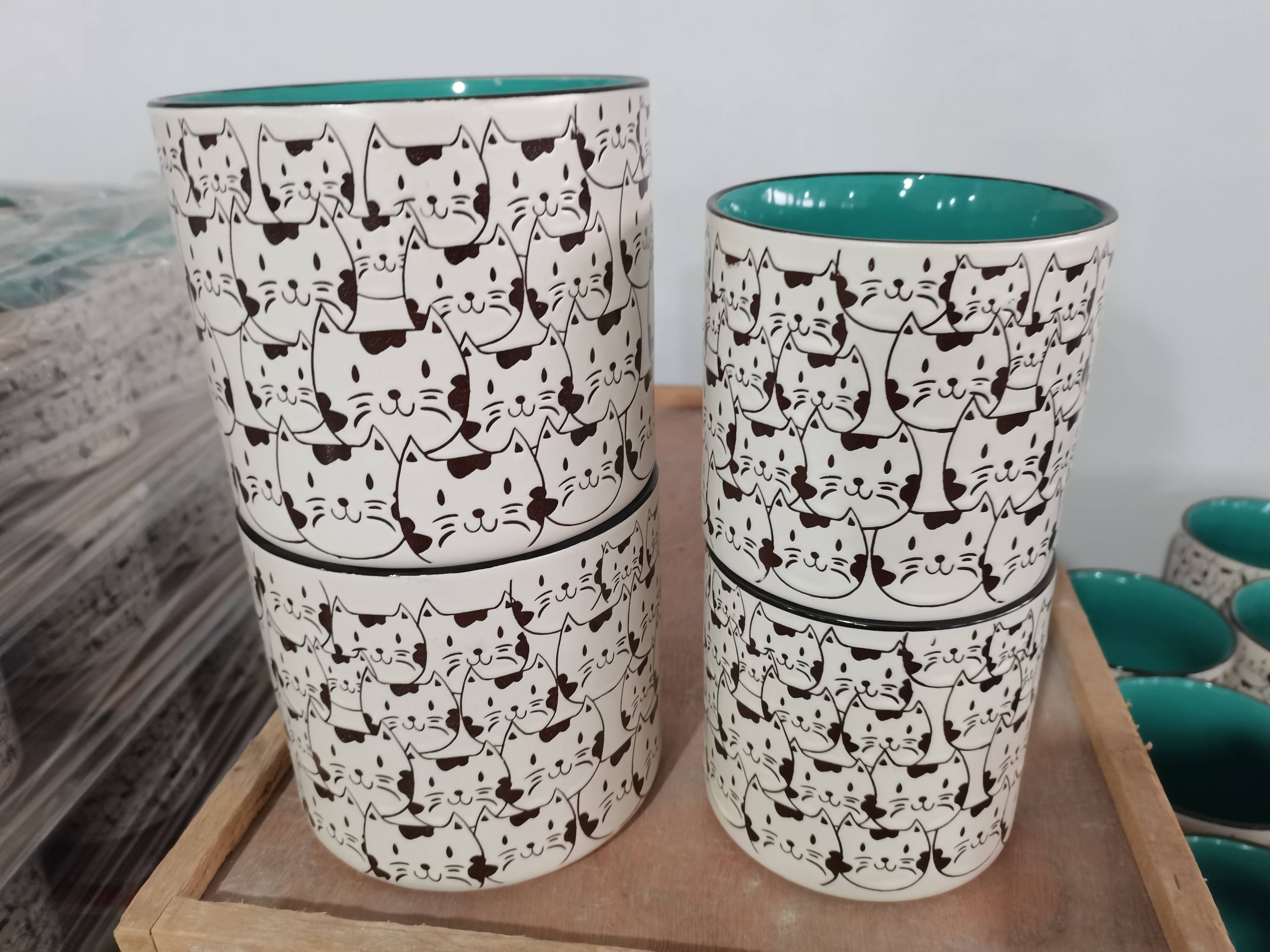 Blue Sky Clayworks - Wholesale Plant Pot - CAT FACE PLANTER 5" , 5"/6.5" NESTED WITH 781544