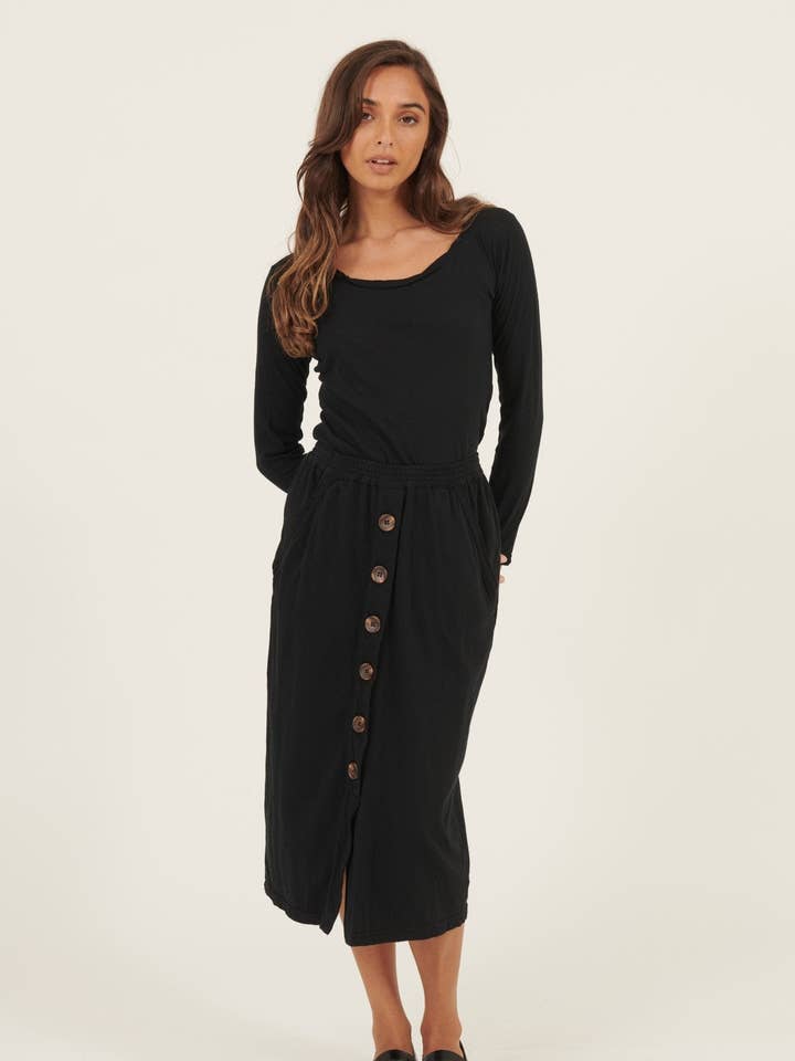 LINA PENCIL SKIRT - NOIR for wholesale by Primness