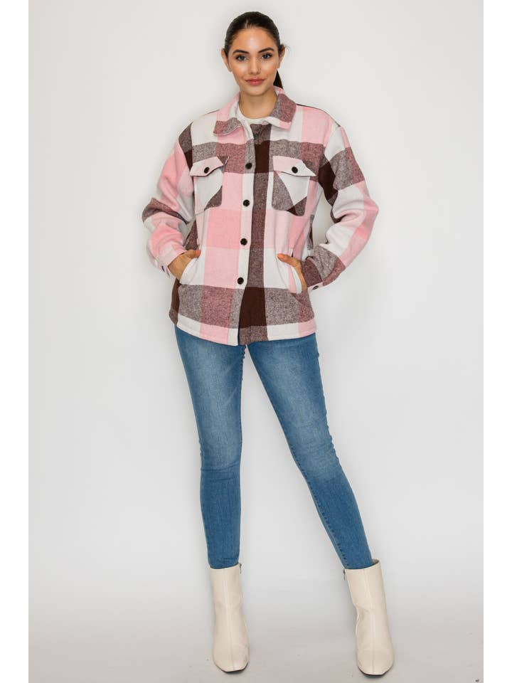 PATRONCITO USA INTERNATIONAL, INC - Wholesale Shirt Jacket/Shacket - Women's - Women Plaid Long Button Shirts Jackets (Shakets) LJ550-202547